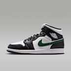 NIKE Air Jordan 1 ハイカット ブラック/ホワイト/グリーン Air Jordan 1 Mid Men's Shoes. Nike.com
